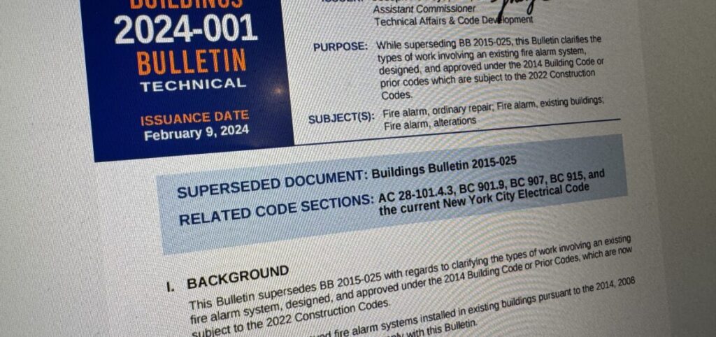 New York City DOB Building bulletin