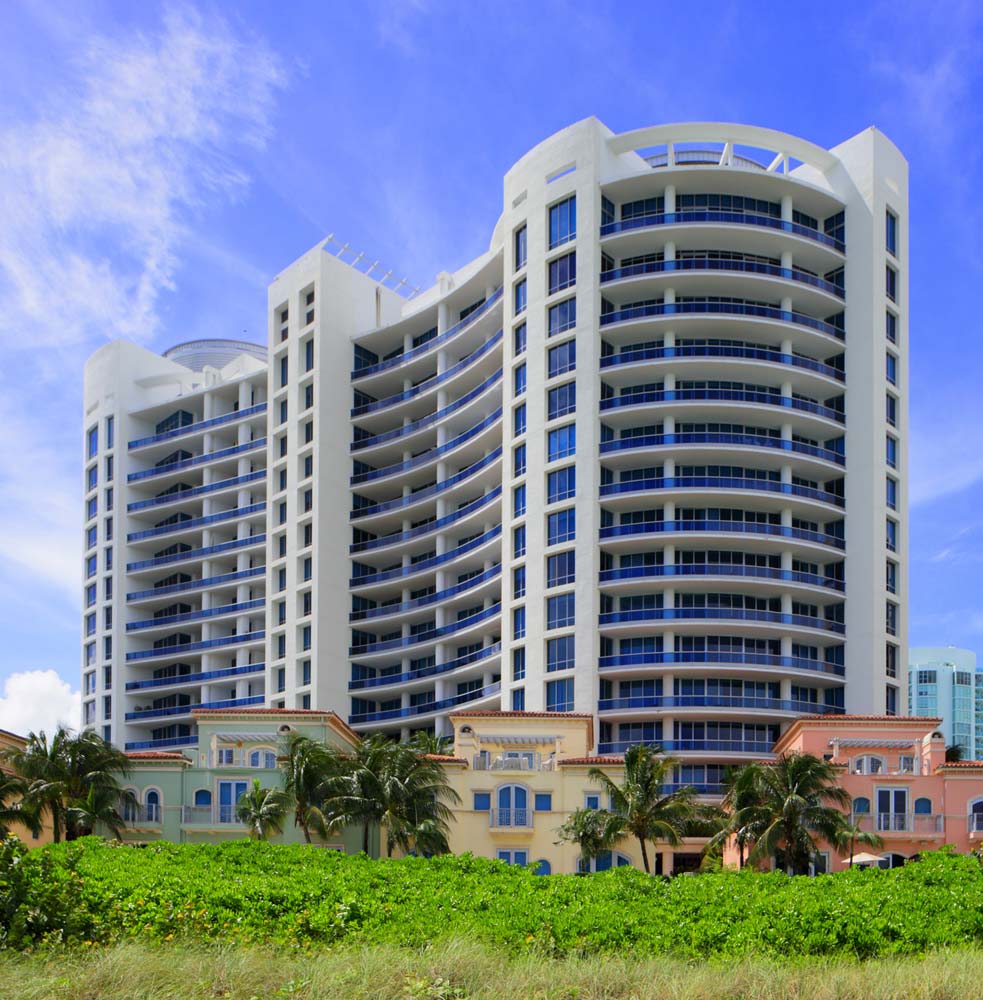 Exterior of a large hotel